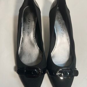 Anne Klein Black and Silver Heels